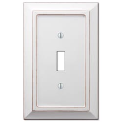 Amerelle Savannah White 1 gang Wood Toggle Wall Plate 1 pk