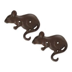 Zingz & Thingz 4 in. H X 1 in. W X 5.75 in. L Brown Cast Iron Wall Hook