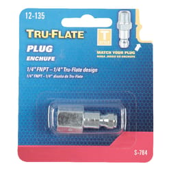 Tru-Flate Steel Air Plug 1/4 in. Female 1 pc