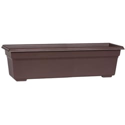 Novelty 6.4 in. H X 23.8 in. W X 8 in. D Plastic Countryside Flower Box Brown