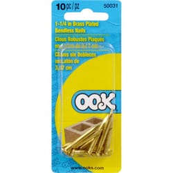 HILLMAN OOK Brass-Plated Brick Picture Hanging Nails 20 lb 10 pk