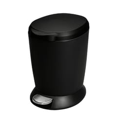 Simplehuman 6 L Black Plastic Mini Round Pedal Wastebasket