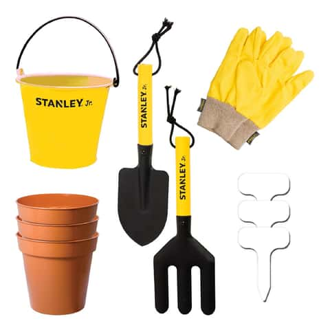 Stanley Jr. 10-Piece Kid's Tool Kit with Hammer, Screwdrivers, Tool Belt,  and Safety Goggles in the Kids Tool Kits department at