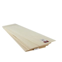 Midwest Products 1/4 in. T X 3 in. W X 2 ft. L Basswood Sheet #2/BTR Premium Grade Midwest Products 1/4 in. T X 3 in. W X 2 ft. L Basswood Sheet #2/BTR Premium Grade
