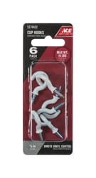 Ace Medium Steel 1.3125 in. L Coated Cup Hooks 15 lb 6 pk