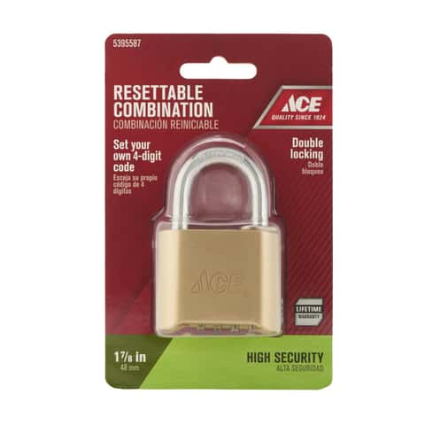 Ace 1-7/8 in. W X 2-3/4 in. L Brass Double Locking Padlock