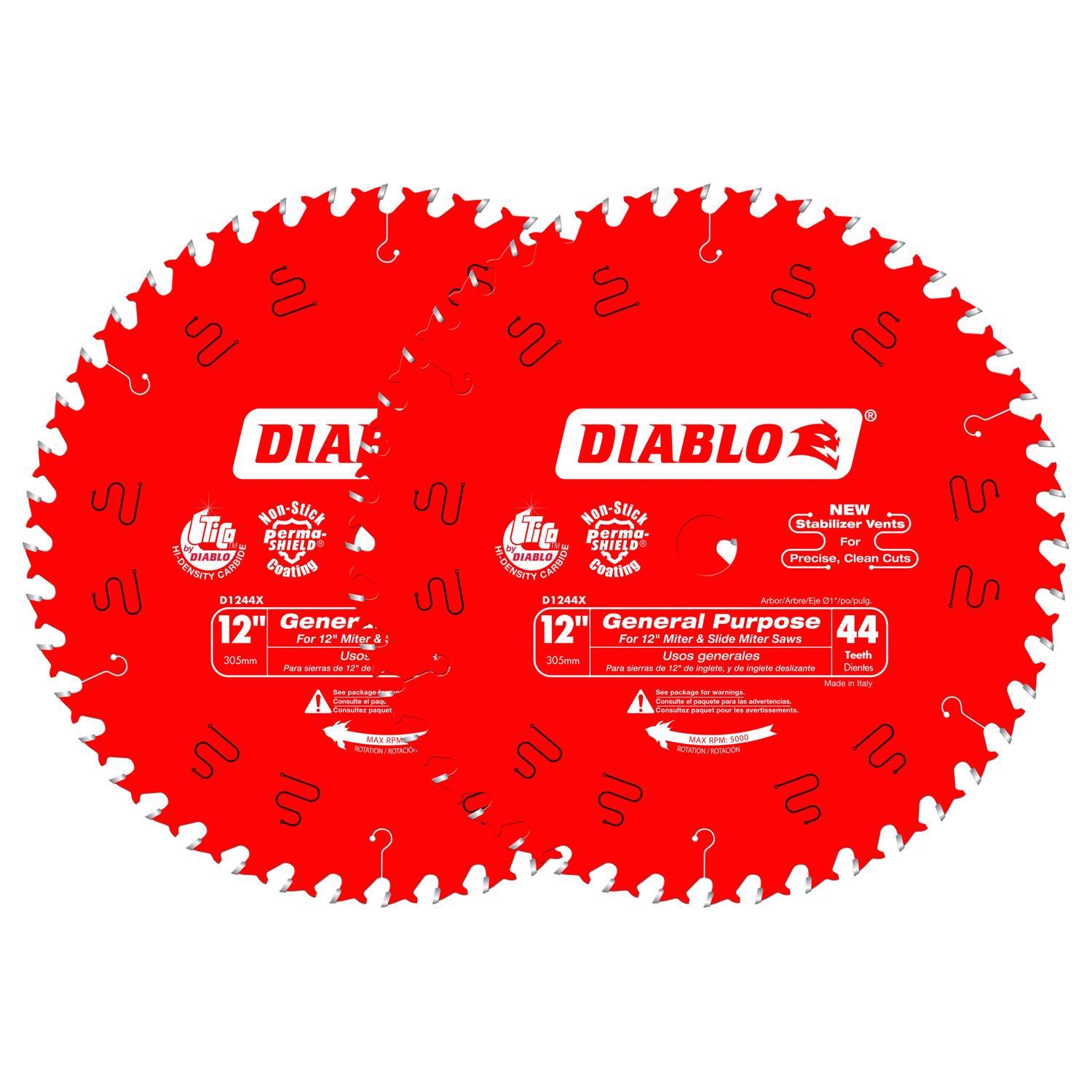 Diablo 12 in. D X 1 in. TiCo Hi-Density Carbide Circular Saw Blade Set 44 teeth 2 pk Uae Electronic uaeelectronic.com