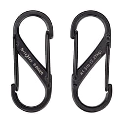 Nite Ize S-Biner 1.8 in. D Stainless Steel Black Carabiner Key Holder