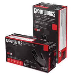 Gloveworks Nitrile Disposable Gloves X-Large Black Powder Free 100 pk