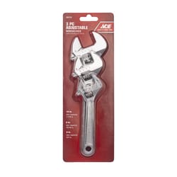 Ace Adjustable Wrench Set 3 pc