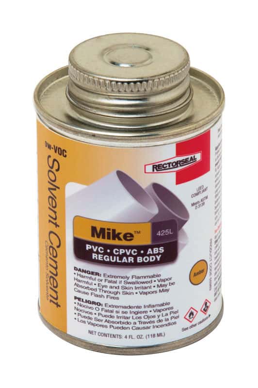 Rectorseal Mike Amber MultiPurpose Solvent Cement For ABS/CPVC/PVC 4