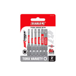 Diablo Torx 2 in. L Drive Bit Set Black Oxide 6 pc