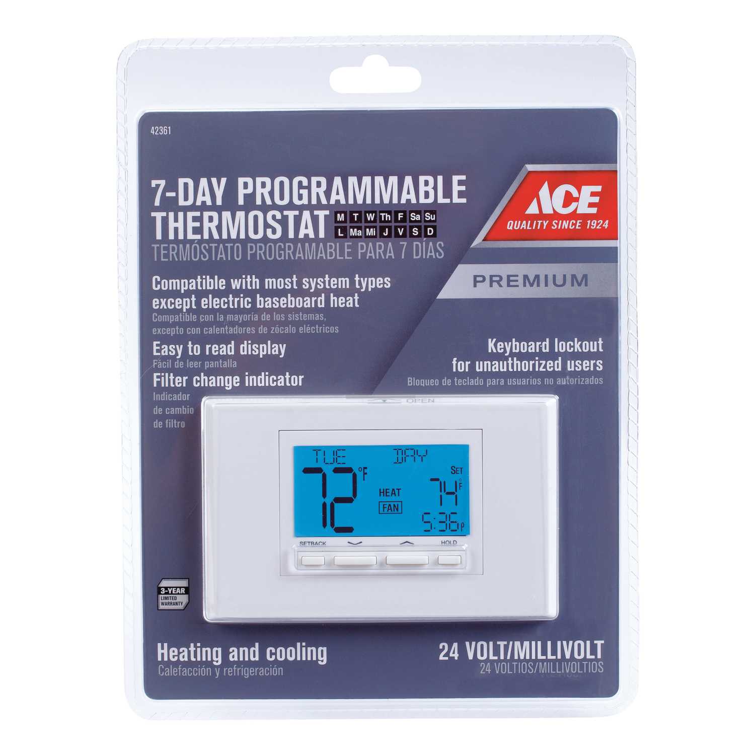 Ace Heating and Cooling Touch Screen Programmable