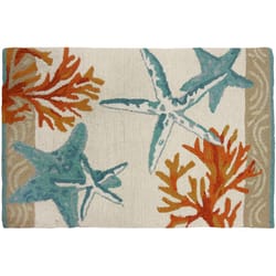 Homefires 22 in. W X 34 in. L Multi-Color Coastal Reef Polyester Accent Rug