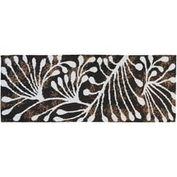 Simple Spaces 21 in. W X 54 in. L Brown/White Budding Branches Polyester Accent Rug