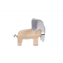 Kikkerland Brown/Silver Stainless Steel/Wood Elephant Corkscrew