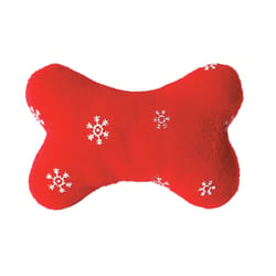 Zanies Red Plush Blizzard Bone Dog Toy Small 1 pk