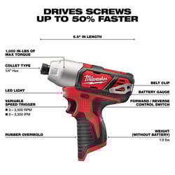 Milwaukee M12 1/4 in. Cordless Brushed Impact Driver Kit (Battery & Charger)