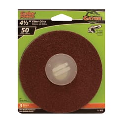 Gator 4.5 in. Aluminum Oxide Center Mount Fiber Disc 50 Grit Coarse 3 pk