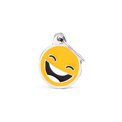 MyFamily Charms Yellow Smile Metal Pet Tags Small