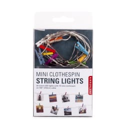 Kikkerland LED Mini Clothespin String Lights Clear 8 ft. 30 lights