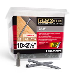 HILLMAN Deck Plus No. 10 Ga. X 2-1/2 in. L Gray Star Flat Head Composite Deck Screws 5 lb 375 pk