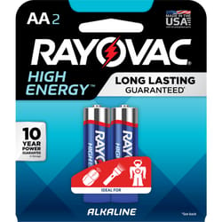 Rayovac High Energy AA Alkaline Batteries 2 pk Carded