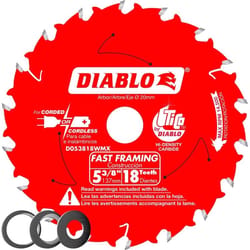 Diablo 5-3/8 in. D X 20 mm Fast Framing TiCo Hi-Density Carbide Trim Saw Blade 18 teeth 1 pk
