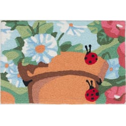 Jellybean 30 in. W X 20 in. L Multi-color Ladybugs on Clay Pot Polyester Accent Rug