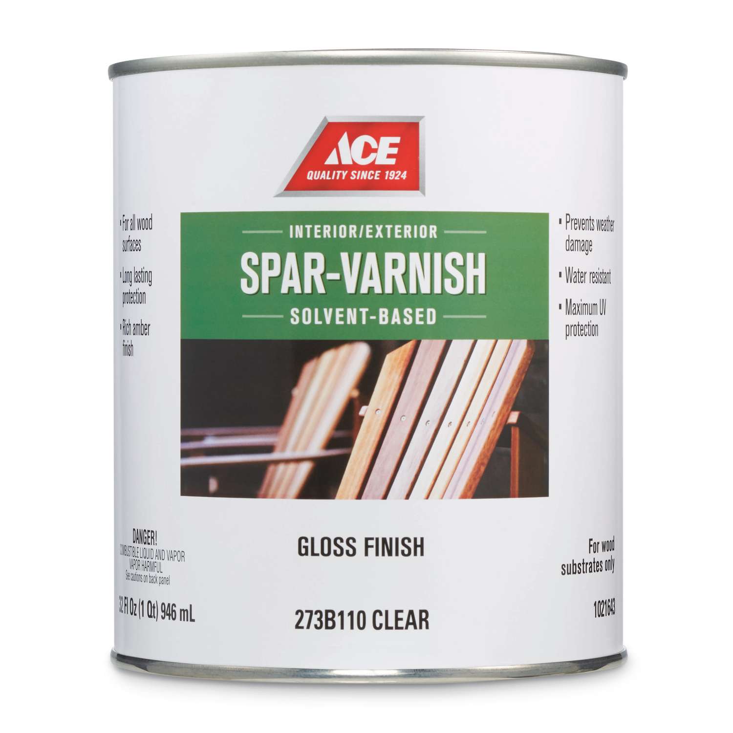  Ace  Gloss Clear Amber  Spar Varnish 1 qt Ace  Hardware 