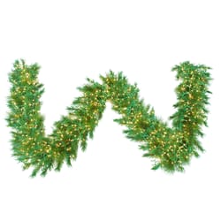 Holiday Bright Lights 12 in. D X 9 ft. L LED Prelit Warm White Garland