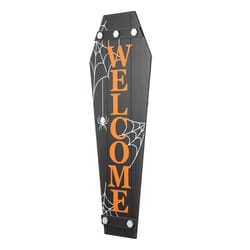 Glitzhome 42 in. Welcome Coffin Porch Halloween Decor