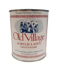 Old Village Satin Steeple White Water-Based Paint Exterior and Interior 1 qt