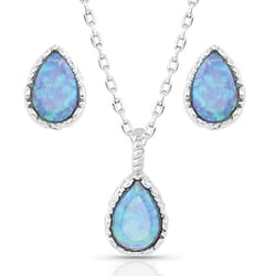 Montana Silversmiths Women's Teardrop Blue/Silver Jewelry Sets Water Resistant