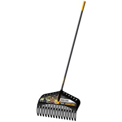 True Temper Flip 60 in. 15 Tine Poly Leaf Rake Steel Handle