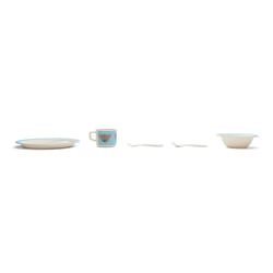 Red Rover Blue Bamboo Mouse Dinnerware Set 5 pc