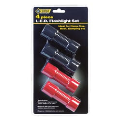 Steel Grip Black/Red LED Flashlight AAA Battery