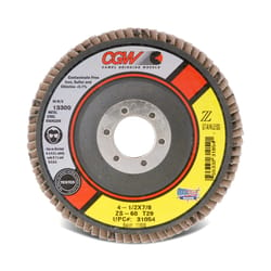 CGW Z-Stainless 4-1/2 in. D X 5/8-11 in. Zirconia Flap Disc 60 Grit 1 pc