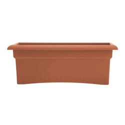 Bloem 10 in. H X 12 in. W X 26.3 in. D Resin Veranda Planter Terracotta Clay