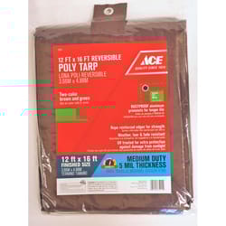 Ace 12 ft. W X 16 ft. L Medium Duty Polyethylene Tarp Brown/Green