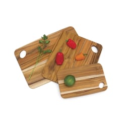 Lipper International 13.75 in. L X 9.5 in. W Teak Wood Cutting Board Set