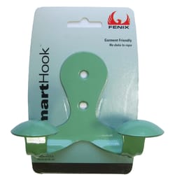 FENIX SmartHook 3.5 in. L Powder Coated Pastel Green Steel Contemporary Double Hook 15 lb. cap. 1 pk