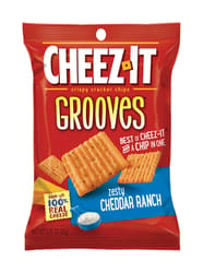 Cheez-It Grooves Zesty Cheddar Ranch Crackers 3.25 oz Pegged
