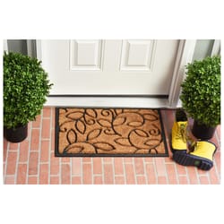 Calloway Mills Vine Leaves 1.5 W X 2.5 L Black/Brown Rectangle Coir Door Mat