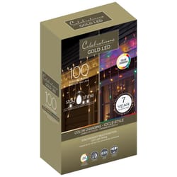 Celebrations Gold LED Clear/Warm White 6W C9 Electric Christmas String