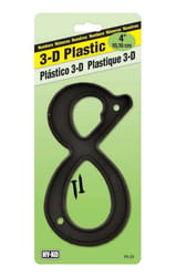 Hy-Ko 4 in. Black Plastic Nail-On Number 8 1 pc