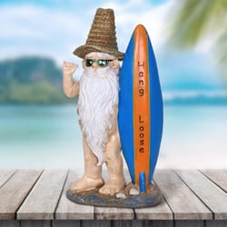 Exhart WindyWings Multicolored Resin 13 in. H Naked Ned Surfer Garden Gnome Statue