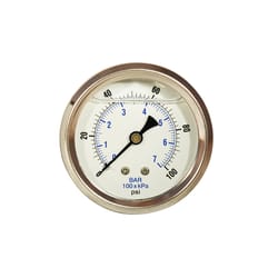 Zenport 2.5 in. ABS Plastic Back Mount Pressure Gauge 100 psi