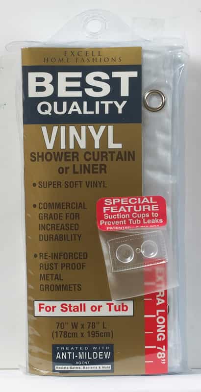 Excell 70 In H X 78 In W Frosted Solid Shower Curtain Liner