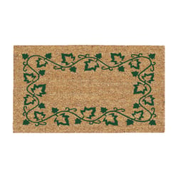 DeCoir 27 in. W X 16 in. L Tan/Green Ivy Border Coir Door Mat